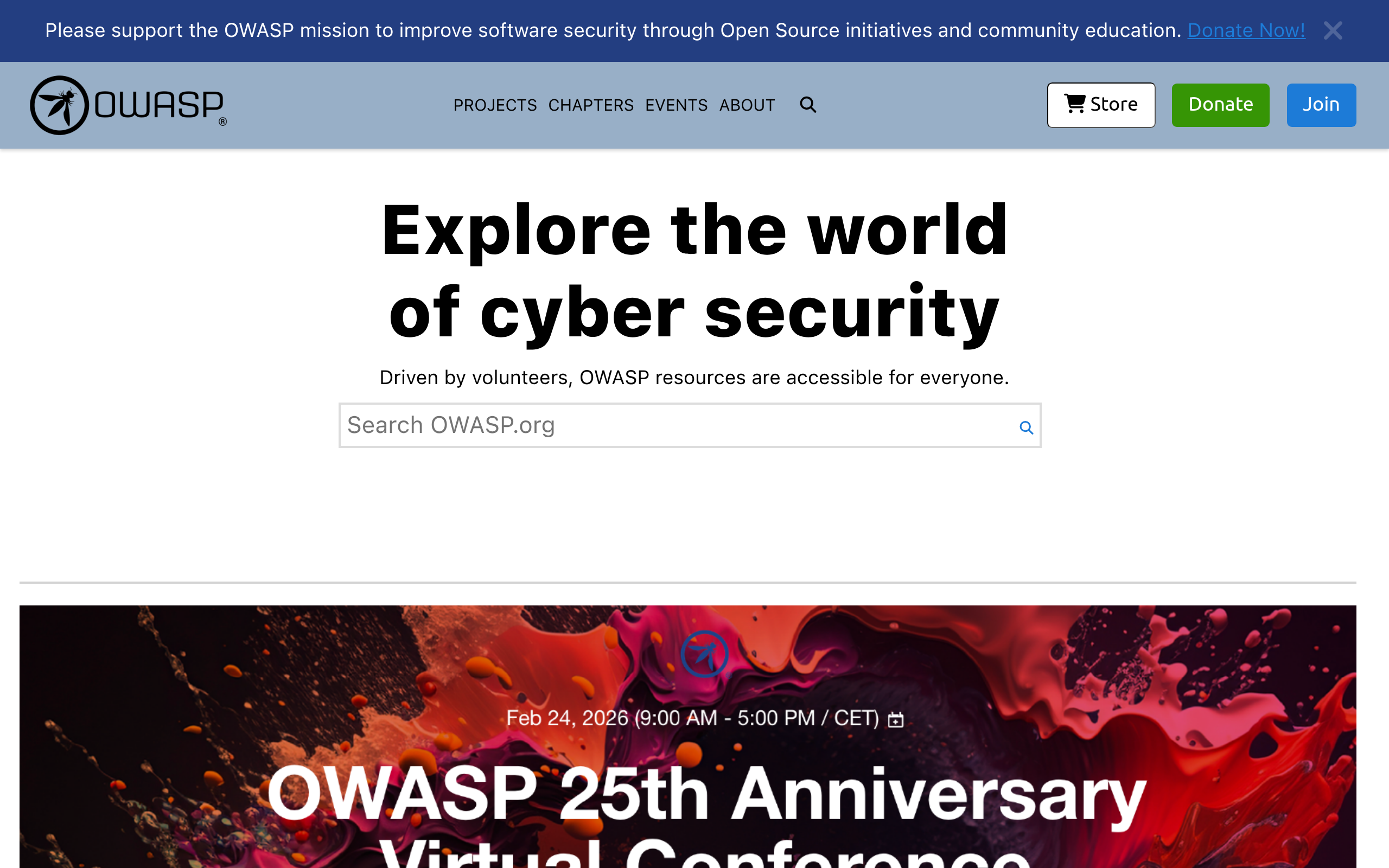 Screenshot of OWASP Foundation, the Open Source Foundation for Application Security | OWASP Foundation